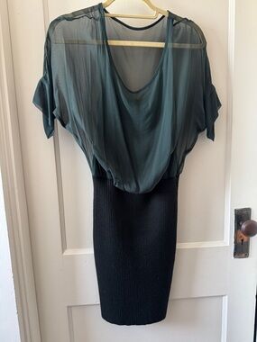 McGinn Teal and Black Mini Dress